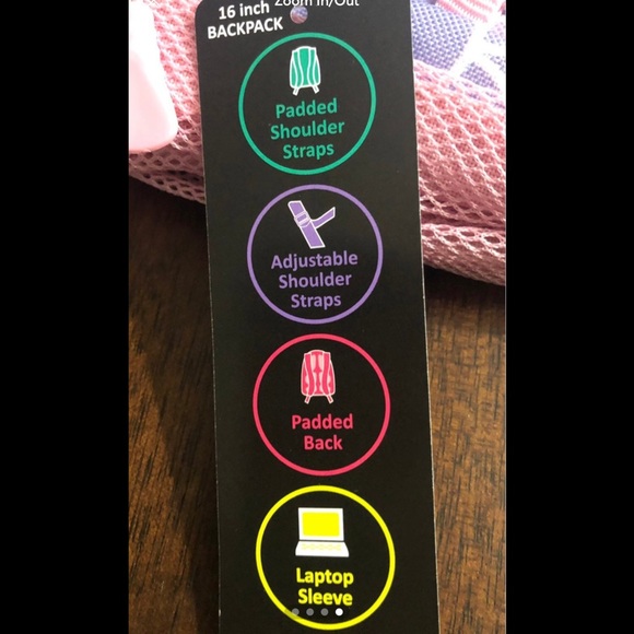 Backpack Mermaid w/ inside laptop sleeves pink purple blue . 16” - Picture 4 of 4